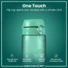 Ion8 1 Litre Water Bottle with Times to Drink, Leak Proof, Flip Lid, Carry Handle, Dishwasher Safe, BPA Free, Soft Touch Contoured Grip, Ideal for Gym, Health and Fitness, 32 oz, Teal view 3