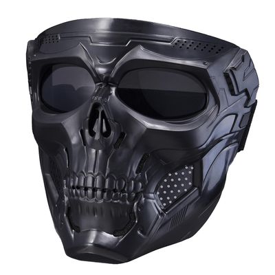 Skull Mask Tactical Masks Full Face with PC Lens Goggles Eye Protection Headgear Mask for Halloween CS Survival Games Shooting Cosplay Airsoft Mask