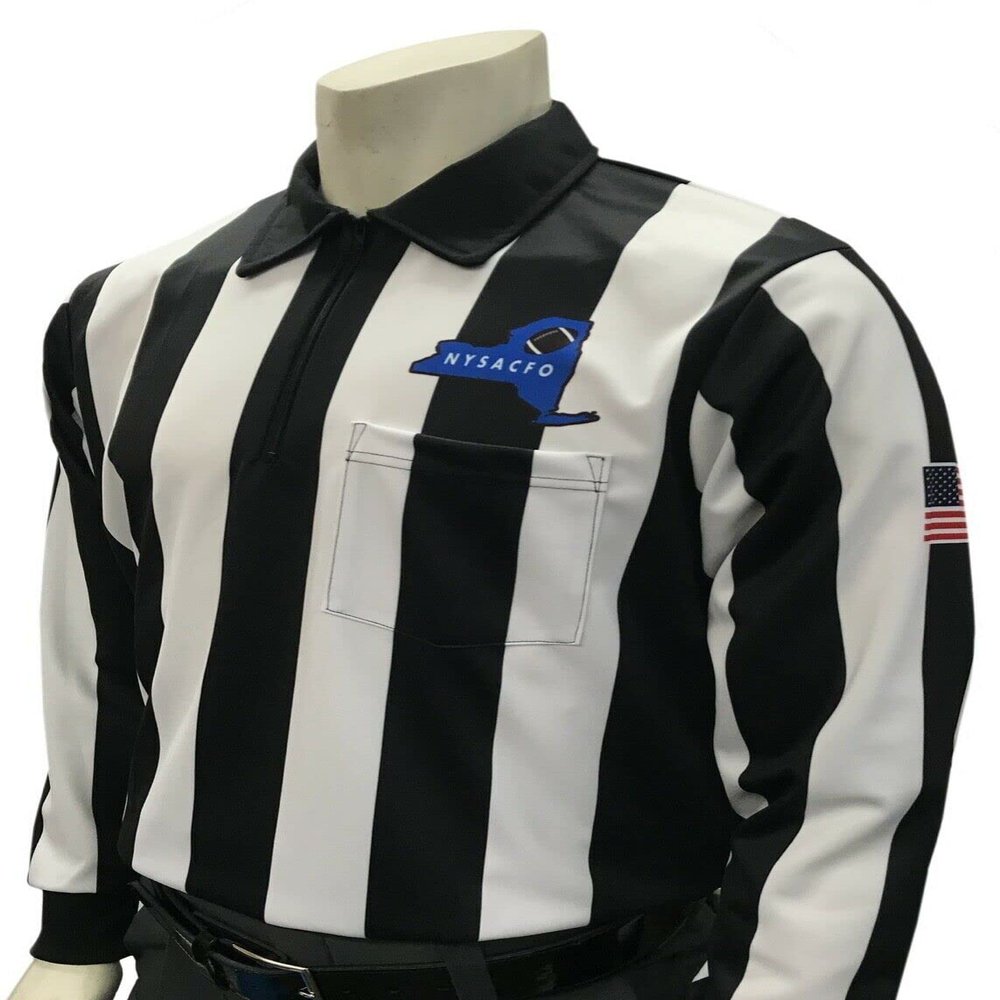 Smitty | USA129NY | 2 1/4" Stripes | New York NYSACFO | Football Officia lLong Sleeve Cold Weather Referee Shirt | Insulated (3XL)