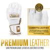 Franklin Sports MLB Batting Gloves - CFX Pro PRT Heavy Duty Protective Baseball + Softball Batting Gloves - Adult Padded Reinforced Leather - Adult Medium - White + Gold view 3