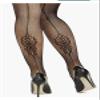 $ave On Product Designer INC Women's Lace Back seam Tights Black X-Small-Small 4'11"-5'6" weight 100lbs-130lbs view 2