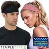 Temple Tape, Value 2-Pack, Mens Headband - Guys Sports Headbands Moisture Wicking Workout Sweatbands for Running, Cross Training, Skiing and Bike Helmet Friendly - 1-Black & 1-Pink Sweatband view 3