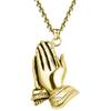 14K Gold Plated Prayer Praying Hand Charm Pendant Stainless Steel Chain Necklace Style FRTRG-397 view 1