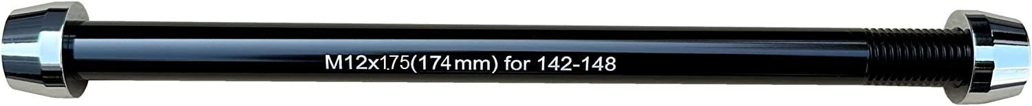 Bike Trainer Thru Axle Adapter for Bicycle Indoor Trainers 12MM Axle 1.0/1.5/1.75 Thread Pitch Multiple Length (M12 174-1.75)