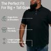STRONGSIZE Mens Big & Tall Polo Shirt  Premium Stretch Cotton Polo for Men with Metal Snap Buttons White 2XL view 3