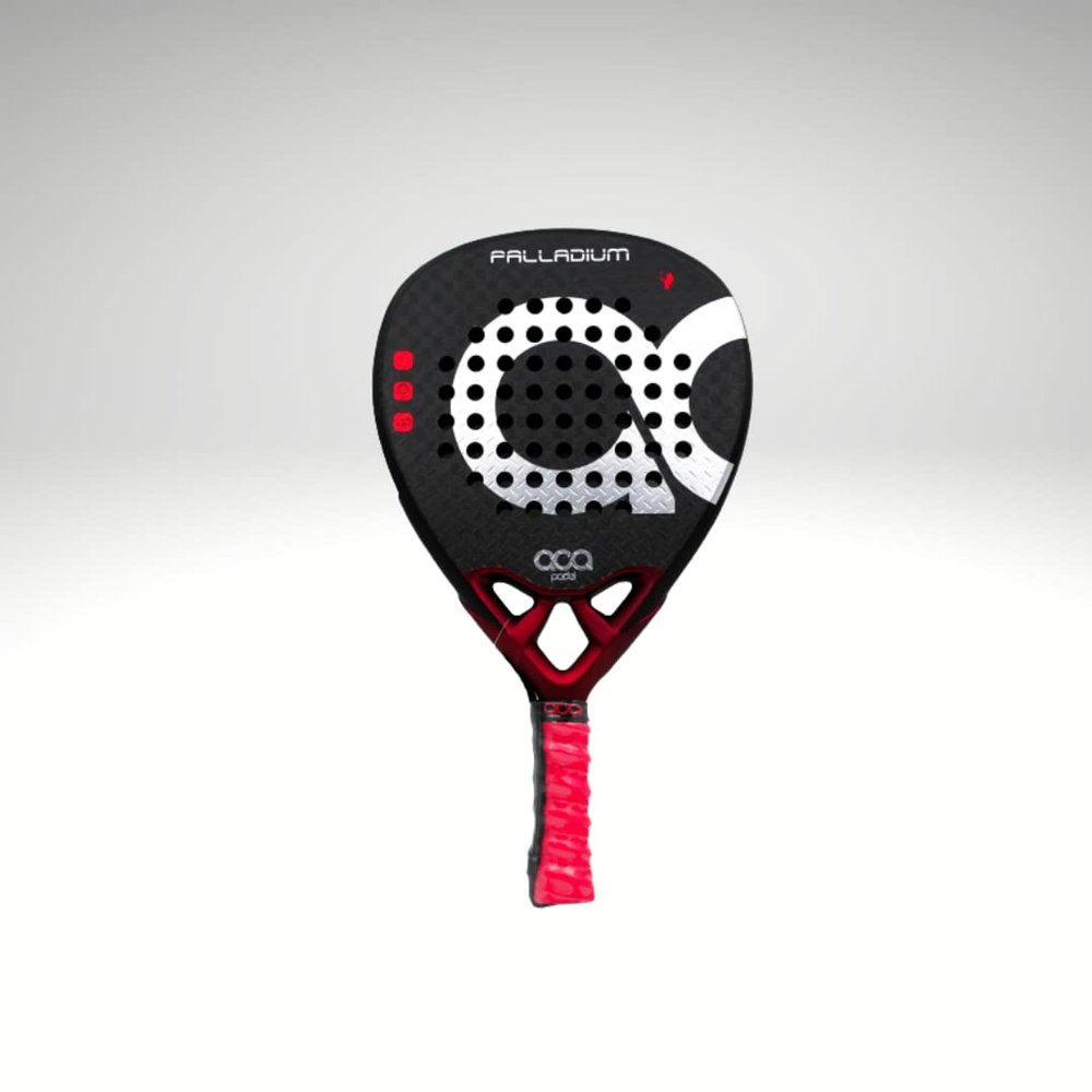 ACA Palladium Professional Padel Racket | Advanced Power & Precision | Red/Metal | 12K Carbon Faces | Diamond Shape | Black EVA Fusion Core