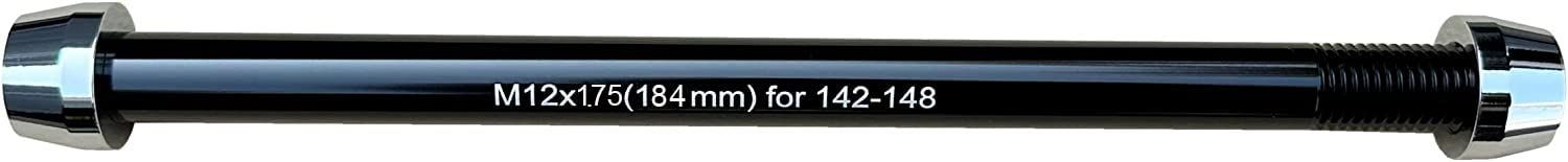 Bike Trainer Thru Axle Adapter for Indoor Bicycle Trainers 12MM Axle 1.0/1.5/1.75 Thread Pitch Multiple Length (M12 184-1.75)