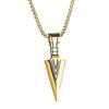 14K Gold Plated Spear Arrowhead Necklace Arrow Head Pendant Stainless Steel Style FRTRG-454