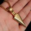 14K Gold Plated Spear Arrowhead Necklace Arrow Head Pendant Stainless Steel Style FRTRG-454 view 2
