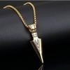 14K Gold Plated Spear Arrowhead Necklace Arrow Head Pendant Stainless Steel Style FRTRG-454 view 4