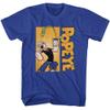 American Classics Popeye The Sailor Man Cartoon Eating Spinach Pop Art Print Adult Short Sleeve Retro Style T-Shirt - Blue, XL view 1