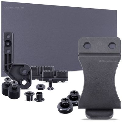 DIY Holster Making Kit - 1-Piece Adjustable Retention Concealment Holster (Standard Design) - (IWB) - KYDEX - P1 Texture - (Storm Gray) - FOMI (1.75in) - (w/Black Finishing Washers)