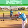 GoSports 7 ft x 7 ft PRO Baseball & Softball L Screen - Pitcher Protection Net with Wheels and Carrying Case view 2