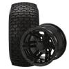 10" Yukon Matte Black Golf Cart Wheels and Tires Combo (20x10-10 Turf) Set of 4