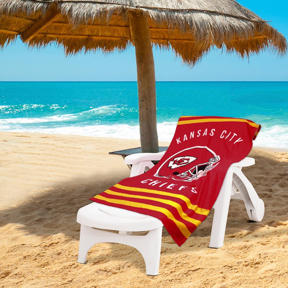 Northwest NFL Stripes Beach Towel, 30" x 60" Kansas City Chiefs