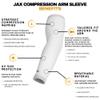 Jax Baseball Arm Sleeves - Youth and Adult - Restore Recovery Premium Arm Compression Sleeve - Soft Four-Way Stretch Material - Adult L/XL, White view 3