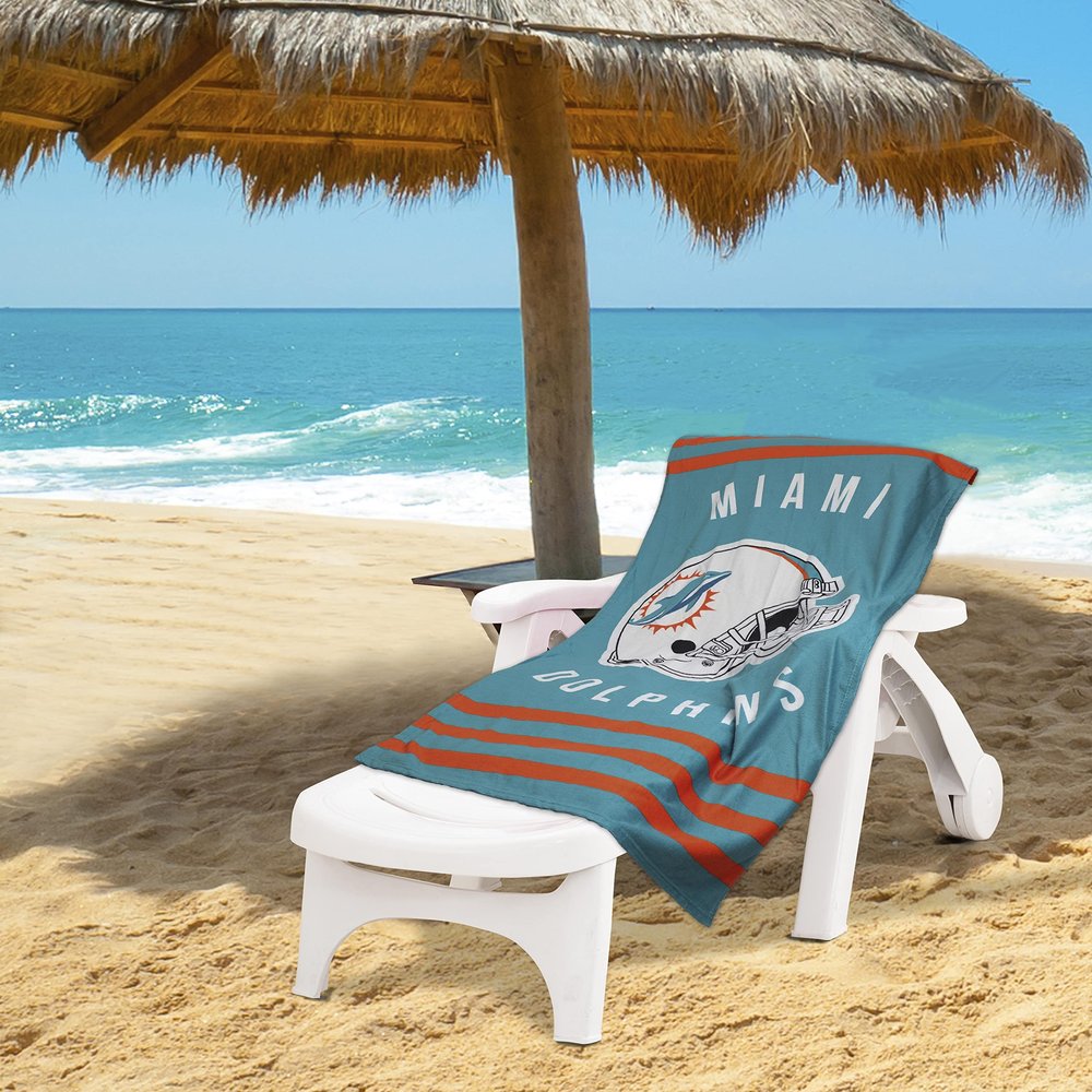 Northwest NFL Stripes Beach Towel, 30" x 60" Miami Dolphins