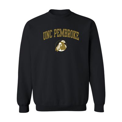 UGP Campus Apparel AW03 - UNC Pembroke Braves Arch Logo Crewneck Sweatshirt - Large - Black