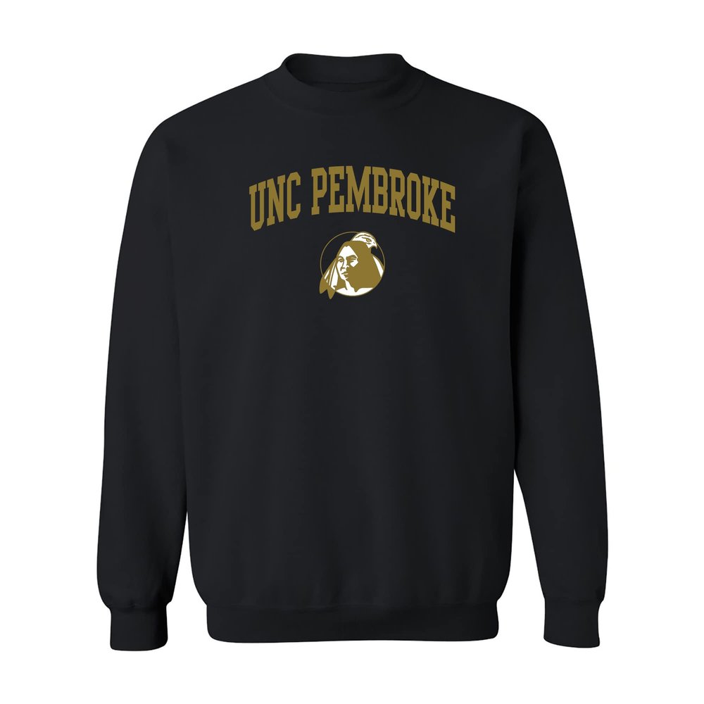 UGP Campus Apparel AW03 - UNC Pembroke Braves Arch Logo Crewneck Sweatshirt - Large - Black