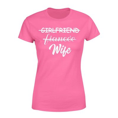 Veracco Girlfriend Fiancee Wife Husband Engagement Engaged Couples Gifts Cool Humor Graphic Tee Saying Sarcasm Men T-Shirt Azalea Pink