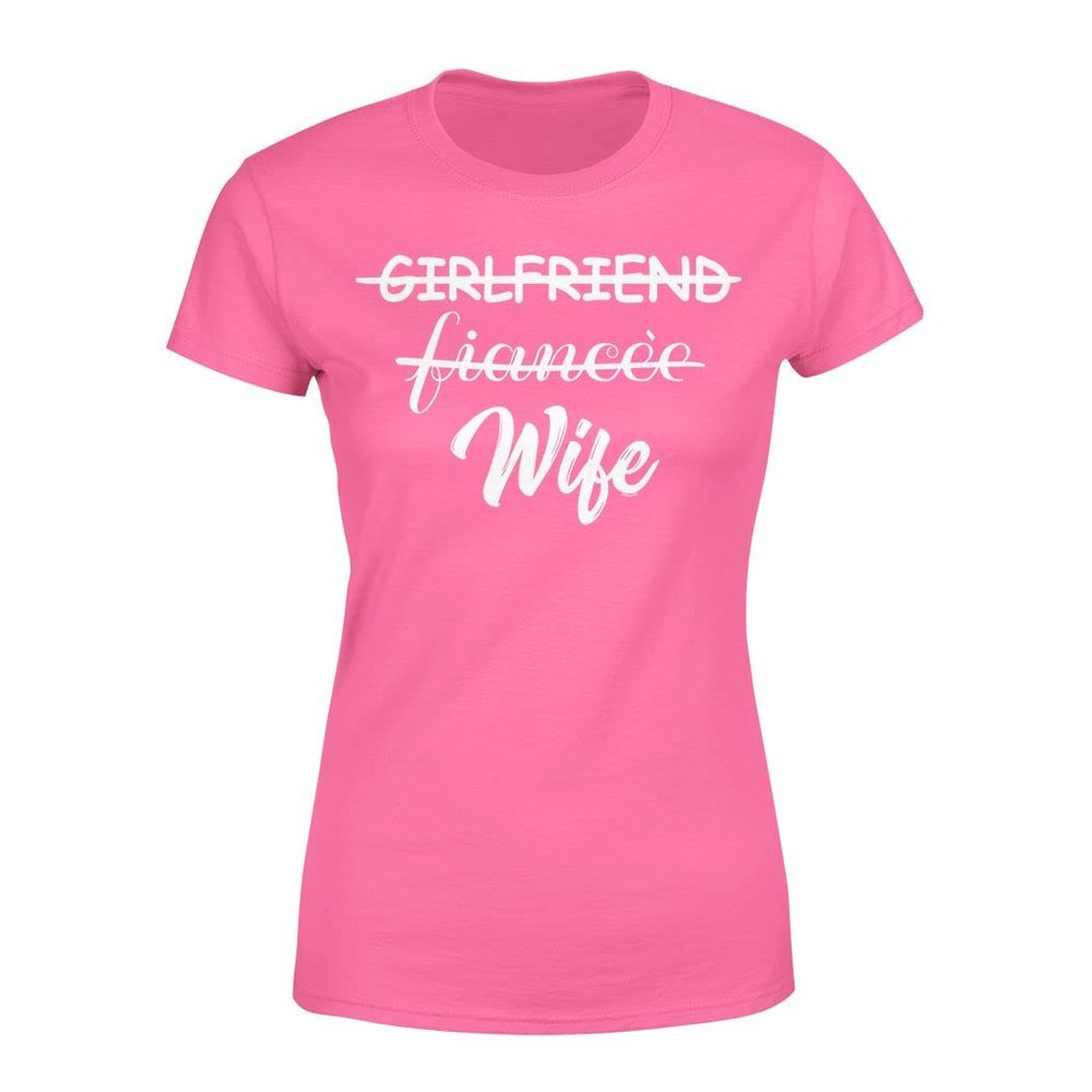 Veracco Girlfriend Fiancee Wife Husband Engagement Engaged Couples Gifts Cool Humor Graphic Tee Saying Sarcasm Men T-Shirt Azalea Pink