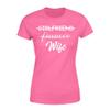 Veracco Girlfriend Fiancee Wife Husband Engagement Engaged Couples Gifts Cool Humor Graphic Tee Saying Sarcasm Men T-Shirt Azalea Pink view 1