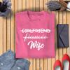 Veracco Girlfriend Fiancee Wife Husband Engagement Engaged Couples Gifts Cool Humor Graphic Tee Saying Sarcasm Men T-Shirt Azalea Pink view 4
