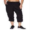 RBX Women's Plus Size Woven Lightweight Drawstring Capri Pant Jet Black 1X view 1