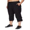 RBX Women's Plus Size Woven Lightweight Drawstring Capri Pant Jet Black 1X view 3