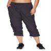 RBX Women's Plus Size Lightweight Woven Drawstring Capri Pant Dark Grey 1X view 1