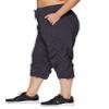 RBX Women's Plus Size Lightweight Woven Drawstring Capri Pant Dark Grey 1X view 4