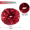 Lovecheer 2PCS Red Pom Poms Cheerleading Metallic Cheer Squad Pompoms with Baton Handle for Sports Team Spirit New Year Party Cheering view 2