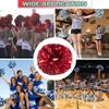 Lovecheer 2PCS Red Pom Poms Cheerleading Metallic Cheer Squad Pompoms with Baton Handle for Sports Team Spirit New Year Party Cheering view 4