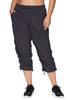 RBX Women's Plus Size Lightweight Woven Drawstring Capri Pant Dark Grey 2X view 1