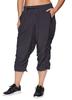 RBX Women's Plus Size Lightweight Woven Drawstring Capri Pant Dark Grey 2X view 3