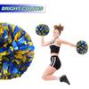 Lovecheer 2PCS Blue and Gold Pom Poms Cheerleading with Holographic Spots for Team Spirit Hockey Baseball Cheerleader Dance Adults Kids view 3