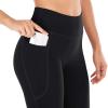 XUNRYAN Workout Flare Leggings with Pockets for Women Bootcut Yoga Pants High Waisted Jeggings Athletic Trousers Activewear Dark Black view 3