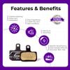 Cycle1st Bike Disc Brake Pads Compatible with SRAM 2-Piston Caliper: Level eTap AXS Red/Force/Rival AVID Elixir 9 7 5 3 1 R-Road/Gravel Bike 77 Parent OE Shape Semi-Metallic view 2