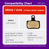 Cycle1st Bike Disc Brake Pads Compatible with SRAM 2-Piston Caliper: Level eTap AXS Red/Force/Rival AVID Elixir 9 7 5 3 1 R-Road/Gravel Bike 77 Parent OE Shape Semi-Metallic view 3