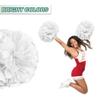 Lovecheer 2PCS White Cheerleading Pom Poms Plastic Pompoms with Baton Handle for Sports Team Spirit Party Cheering Gifts view 3