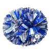 Lovecheer 2PCS Cheerleader Pom Poms Blue and Silver Holographic Pom Poms Cheerleading with Baton Handle for Sports Team Spirit Dance Adults view 1