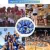 Lovecheer 2PCS Cheerleader Pom Poms Blue and Silver Holographic Pom Poms Cheerleading with Baton Handle for Sports Team Spirit Dance Adults view 4