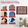 PENNZONI Baseball Card Display Case - Sports Card Display Frame Lockable - 50 Ungraded Cards Case with UV Protection, Card Display for Football & Basketball | Trading Card Display, Cherry view 3