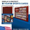 PENNZONI Baseball Card Display Case - Sports Card Display Frame Lockable - 50 Ungraded Cards Case with UV Protection, Card Display for Football & Basketball | Trading Card Display, Cherry view 4