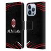 Head Case Designs Officially Licensed AC Milan Curved Crest Patterns Leather Wallet Case Compatible with Apple iPhone 13 Pro view 1