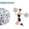 Lovecheer 2PCS Silver Cheerleader Pom Poms Holographic Pom Poms Cheerleading with Baton Handle for Sports Team Spirit Dance Adults view 3
