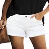luvamia Jean Shorts for Women Trendy Mid Rise Stretchy Cut Off Denim Shorts Distressed Frayed Summer Casual Non Ripped Brilliant White Size Medium Fits US 8-10 view 1