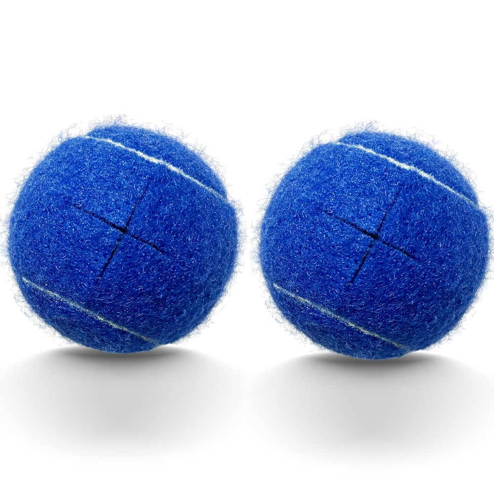 HPWFHPLF 2PCS Precut Tennis Balls for Walkers, Heavy Duty Long Lasting Glide Balls - Precut for Easy Installation, Universal Felt Pads for Walker Legs & Furniture, Floor Protectors (Navy)