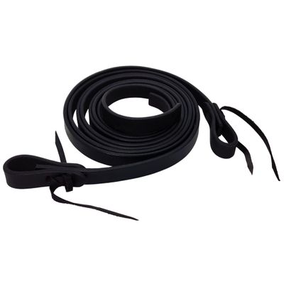 BlazingPaws Stallington Leather Split Reins in Premium Top Grain Heavy Weight Harneto Leather (5/8" W x 6 Ft L, Black)