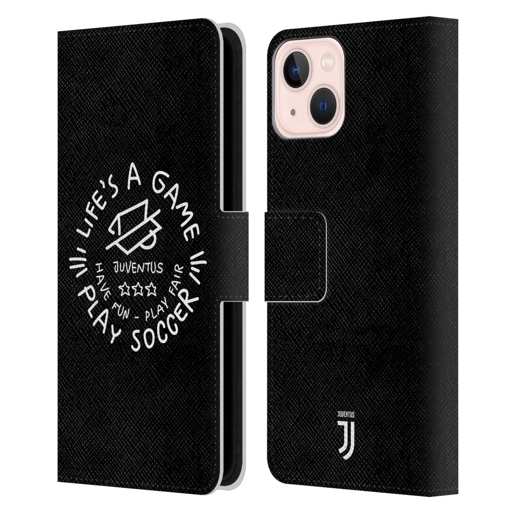 Head Case Designs Officially Licensed Juventus Football Club Life's A Game Kids Leather Wallet Case Compatible with Apple iPhone 13